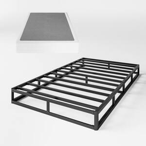 HOMZENE 8 in. High Twin Size Profile Metal Box Spring with Fabric Cover Sturdy Mattress Foundation Easy Assembly Bed Base THD SBS01 8 The Home Depot