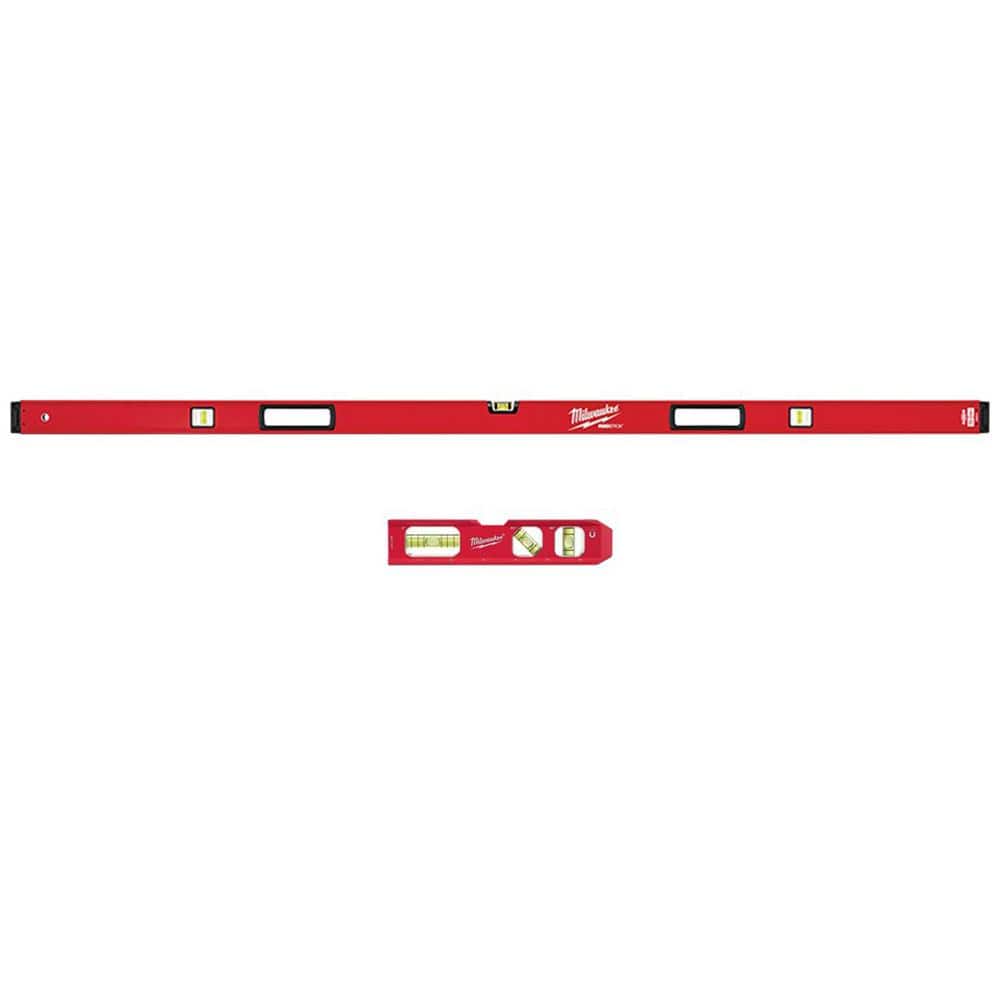 Milwaukee 72 in. Redstick Box Level with 7 in. Billet Torpedo Level MLBX72-48-22-5107 Sansujyuku sansujyuku.com
