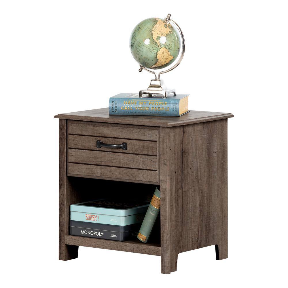 Fall Oak Classic 1-Drawer Nightstand with Open Storage
