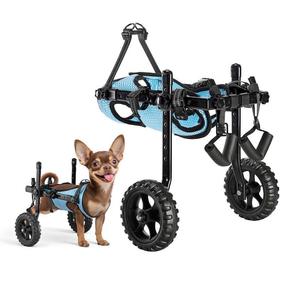 Dog Wheelchair for Back Legs, Adjustable 2 Wheels Pet Wheelchair, Lightweight Dog Cart with Shock-Absorbing Wheels