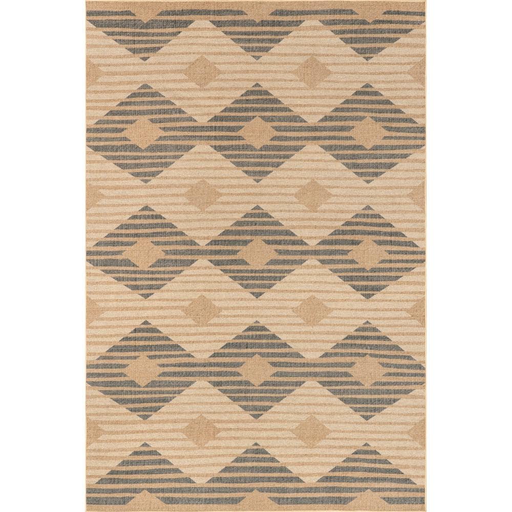 nuLOOM Nautical Striped EasyJute Machine Washable Natural 8 ft. x 10