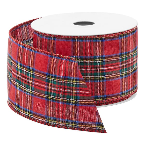 2.5 in. x 10 yds.Red and Blue Christmas Ribbon