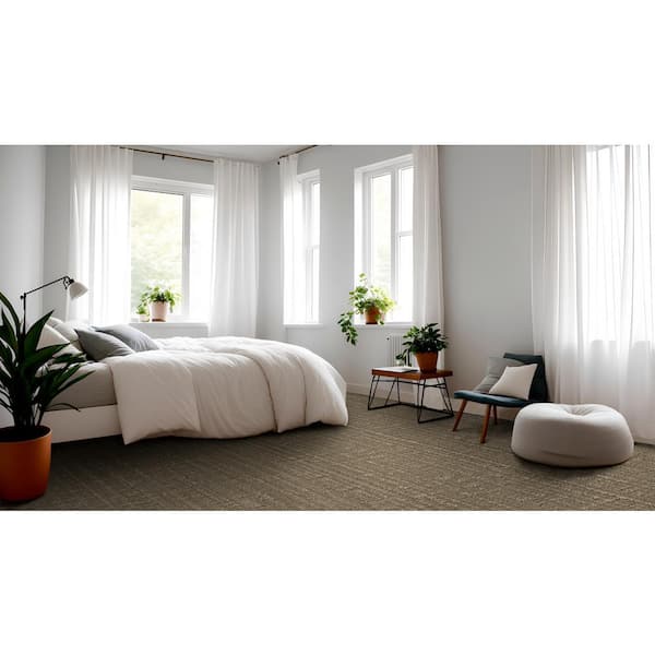 Lily Hill Jogging Path Brown 42 oz. SD High Performance Polyester Pattern Installed Carpet