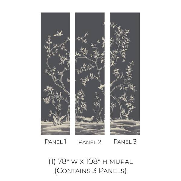 Tempaper Chinoiserie Garden Midnight Removable Peel and Stick