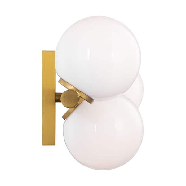 Generation Lighting - Studio Altair 24 in. 5-Light Burnished Brass Bathroom Vanity Light with Milk Glass Shades