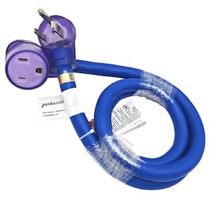 5 ft. 8/3 50 Amp 250-Volt Outdoor NEMA 6-50 Welder Extension Cord with Lighted End, UL Listed, Blue