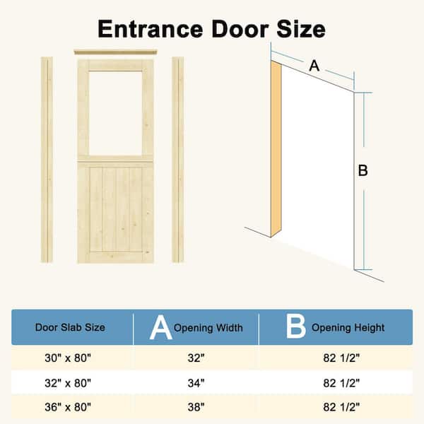ARK DESIGN 36 in. x 80 in. Solid Pine Universal 1-Lite Clear