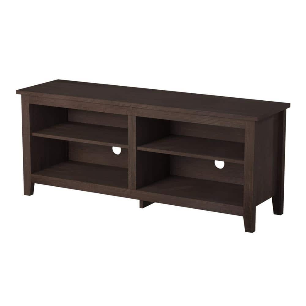 Espresso 58'' Freestanding MDF TV Stand with Adjustable Shelves