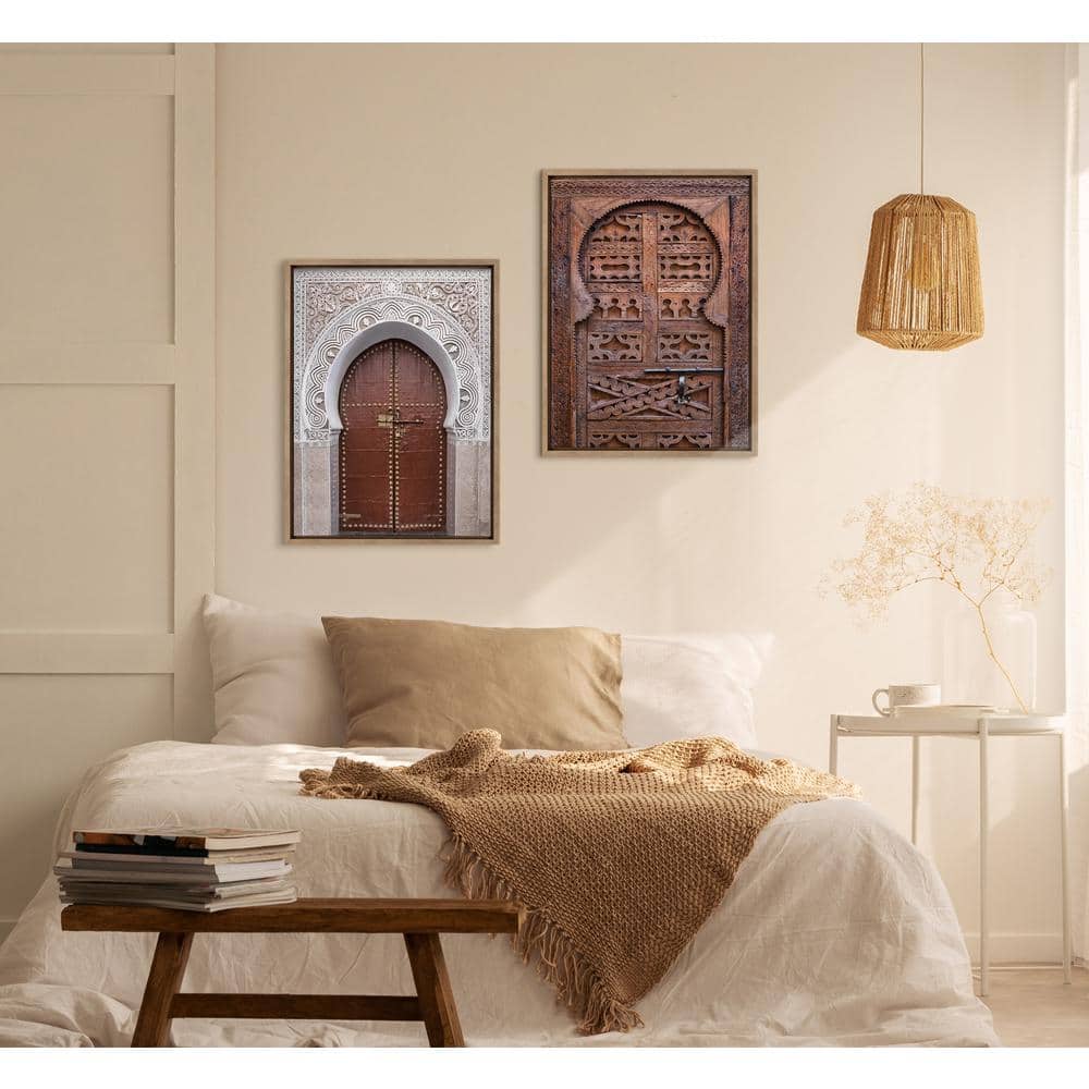 Gold Framed Morocco Marrakech Door Canvas Print, 18" x 24"