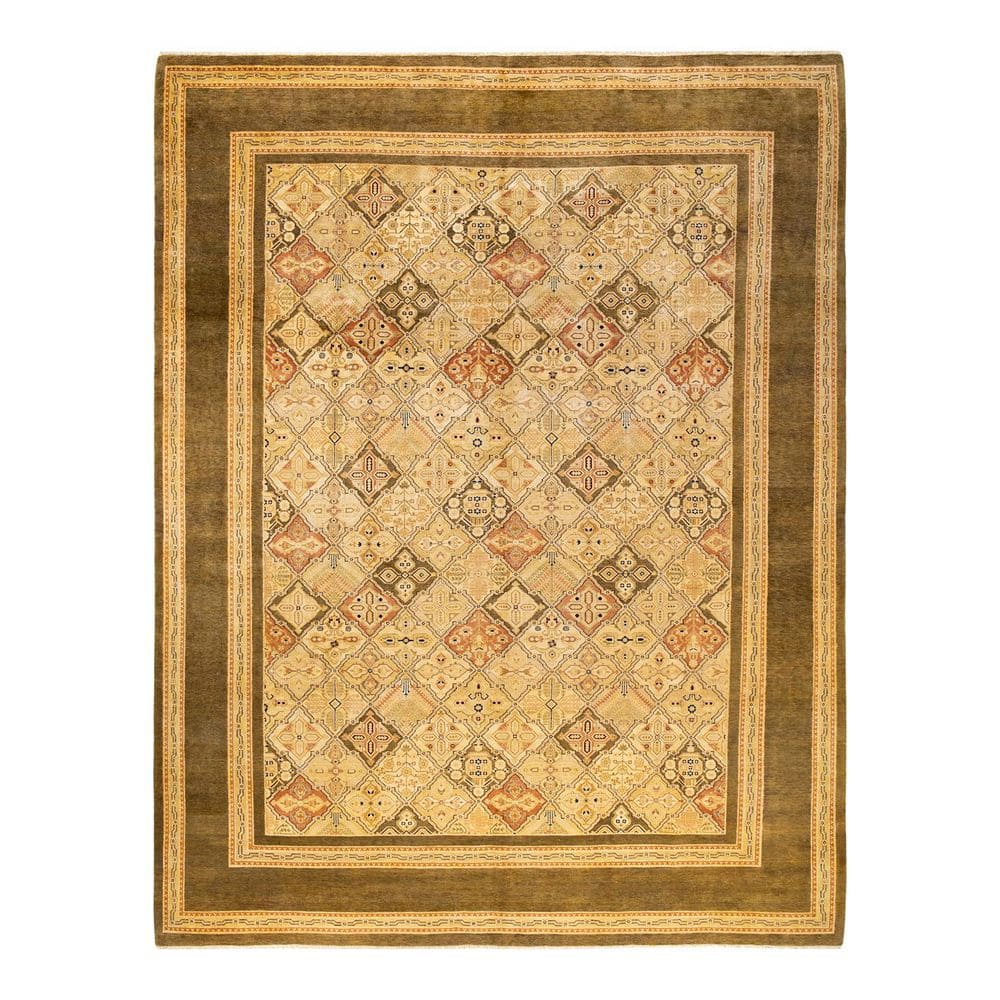 Eclectic Green 10 ft. x 14 ft. Oriental Wool Indoor Area Rug price history on PriceWatchPro