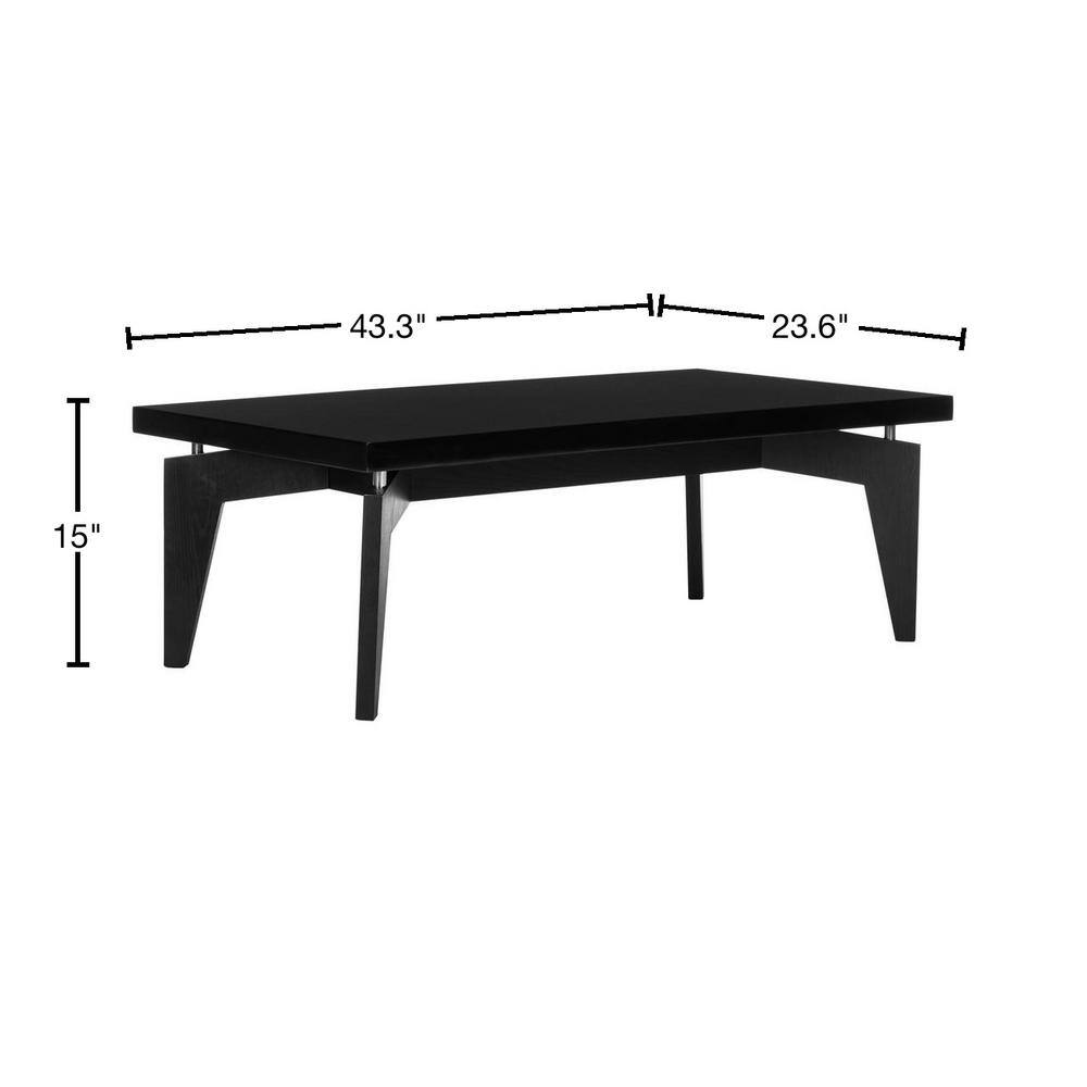 Retro Black and White Lacquered Wood Coffee Table