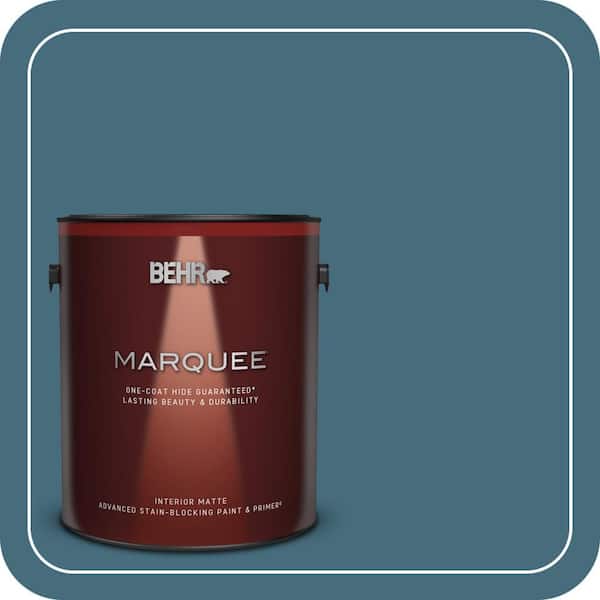 BEHR MARQUEE 1 gal. #S480-6 Poseidon One-Coat Hide Matte Interior Paint & Primer