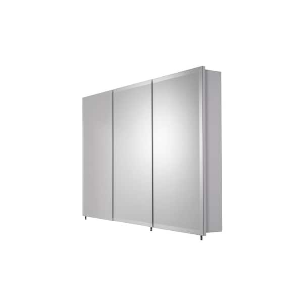 Croydex 36 in. W x 30 in. H x 5-1/4 in. D Frameless Tri-View Surface-Mount Medicine Cabinet with Easy Hang System in White