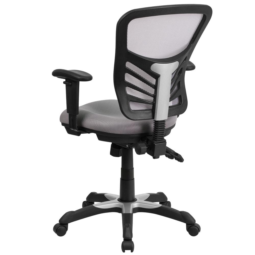 Ergonomic Mid-Back Mesh Executive Swivel Chair with Adjustable Arms in Gray