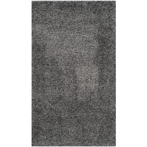 California Shag Dark Gray 5 ft. x 8 ft. Solid Area Rug