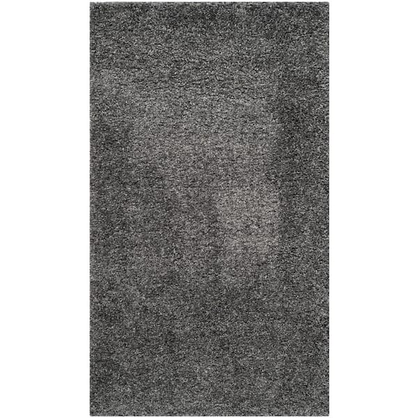 California Shag Dark Gray 8 ft. x 10 ft. Solid Area Rug