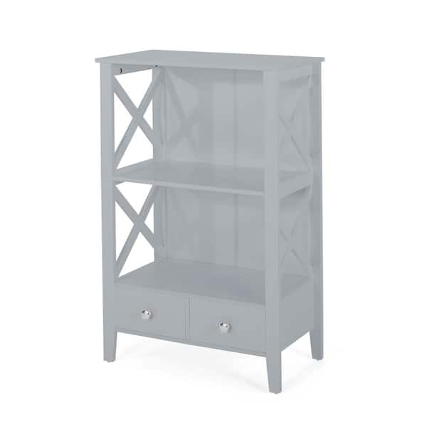 Tatahance 23.7 in. W x 12.5 in. D x 36.5 in. H Gray MDF Storage Rack Linen Cabinet