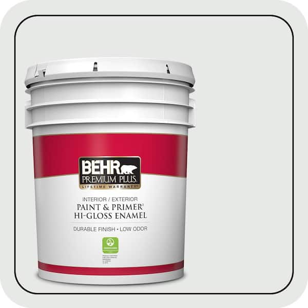 BEHR PREMIUM PLUS 5 gal. #PWN-44 Bay Breeze Hi-Gloss Enamel Interior/Exterior Paint & Primer