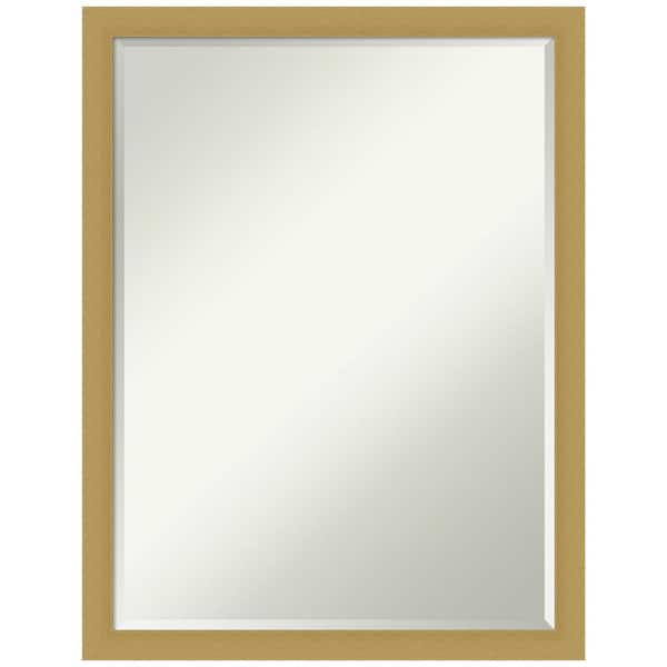 Amanti Art Grace Brushed Gold Narrow 20 in. x 26 in. Petite Bevel Classic Rectangle Framed Bathroom Wall Mirror in Gold