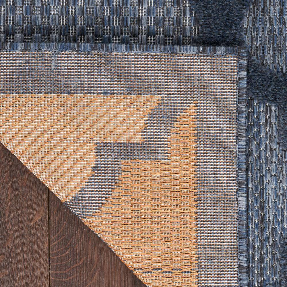 Navy Blue Trellis Synthetic Flat Woven 7' x 10' Area Rug