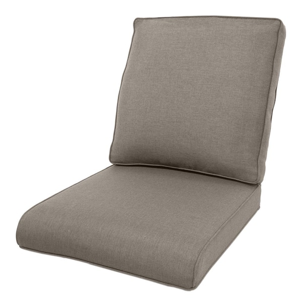 Pocassy No Buttons 22 x 24 Cushion Guard Outdoor Lounge Chair Deep Seat Replacement Cushion Set in Gray
