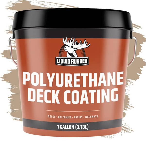 LIQUID RUBBER Liquid Rubber Smooth Polyurethane Deck Coating, Neutral Beige, 1 Gal.