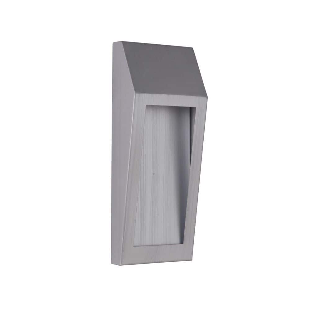 Wedge 11 in. Brushed Aluminum Finish Indoor/Outdoor Hardwired Integrated LED Wall Lantern Pocket Sconce price history on PriceWatchPro