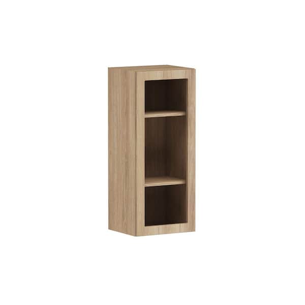 Designer Series Renly 15 in. W x 12 in. D x 36 in. H Assembled Slim Shaker Open Shelf Wall Kitchen Cabinet in Sandstone