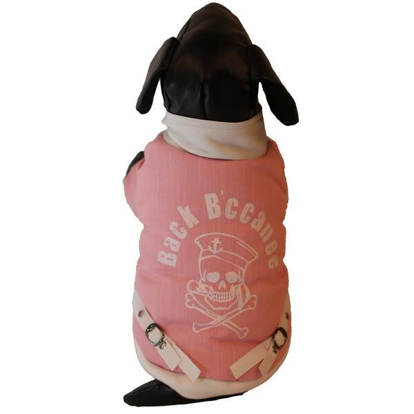 Small Pink Varsity-Buckled Collared Pet Coat