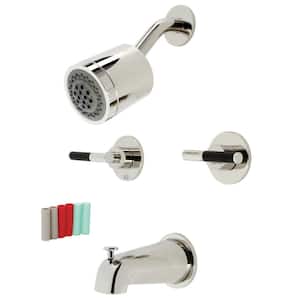Kaiser Double Handle 2-Spray Tub and Shower Faucet 2 GPM in. Polished Nickel (Valve Included)