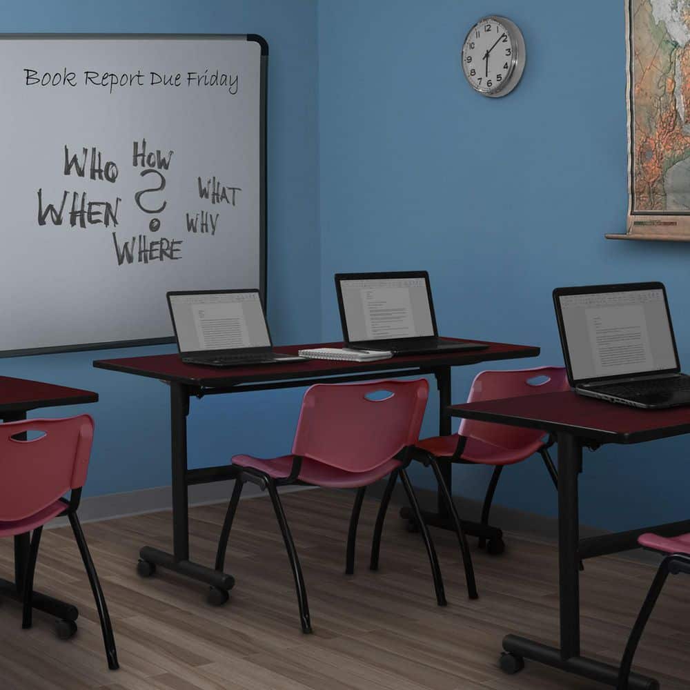 Regency Kobe 72 in. x 30 in. Mahogany Flip-Top Training Nesting Table ...