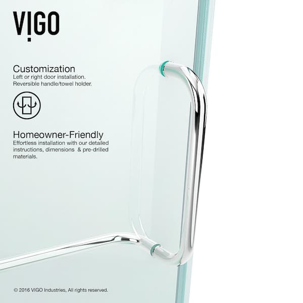 Pirouette 36 to 42 in. W x 72 in. H Pivot Frameless Shower Door in Chrome with 3/8 in. (10mm) Clear Glass