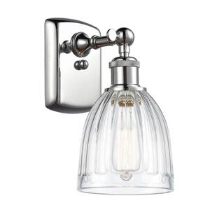 Brookfield 1-Light Polished Chrome Wall Sconce with Clear Glass Shade