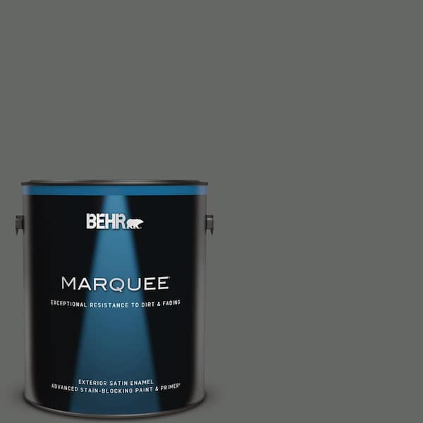 BEHR MARQUEE 1 gal. #PPU25-02 Black Locust Satin Enamel Exterior Paint & Primer