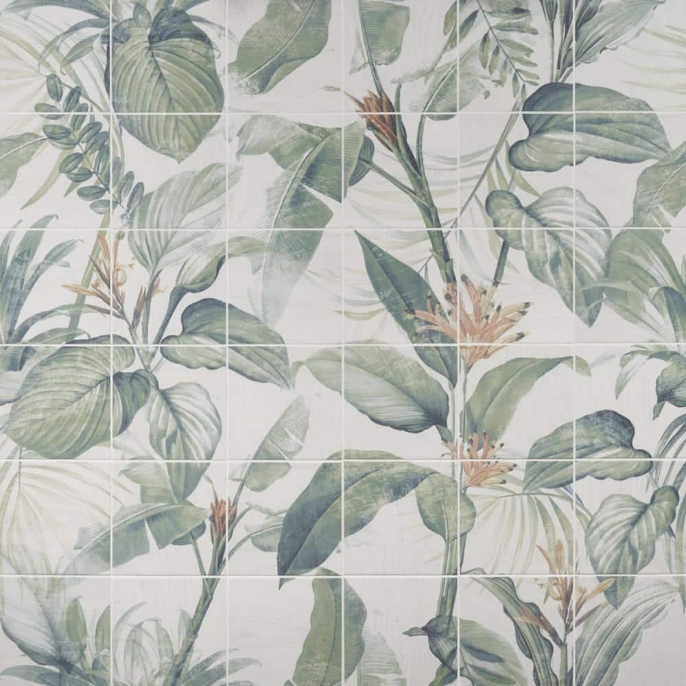 Spring Botanical Matte Porcelain 8" x 8" Tile Mural