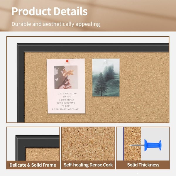 18 in. x 24 in. All-Weather Soft Wooden Bulletin Board with Frame (1-pack)﻿