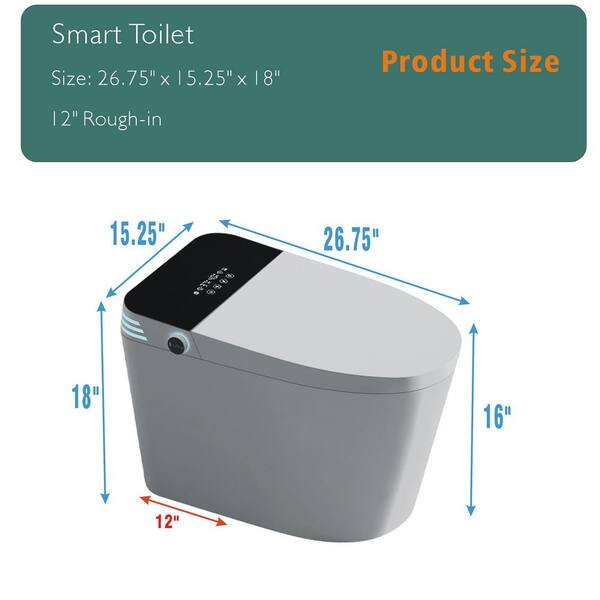 Boosicavelly Smart Elongated Bidet Toilet with Auto Flush & Heated Seat