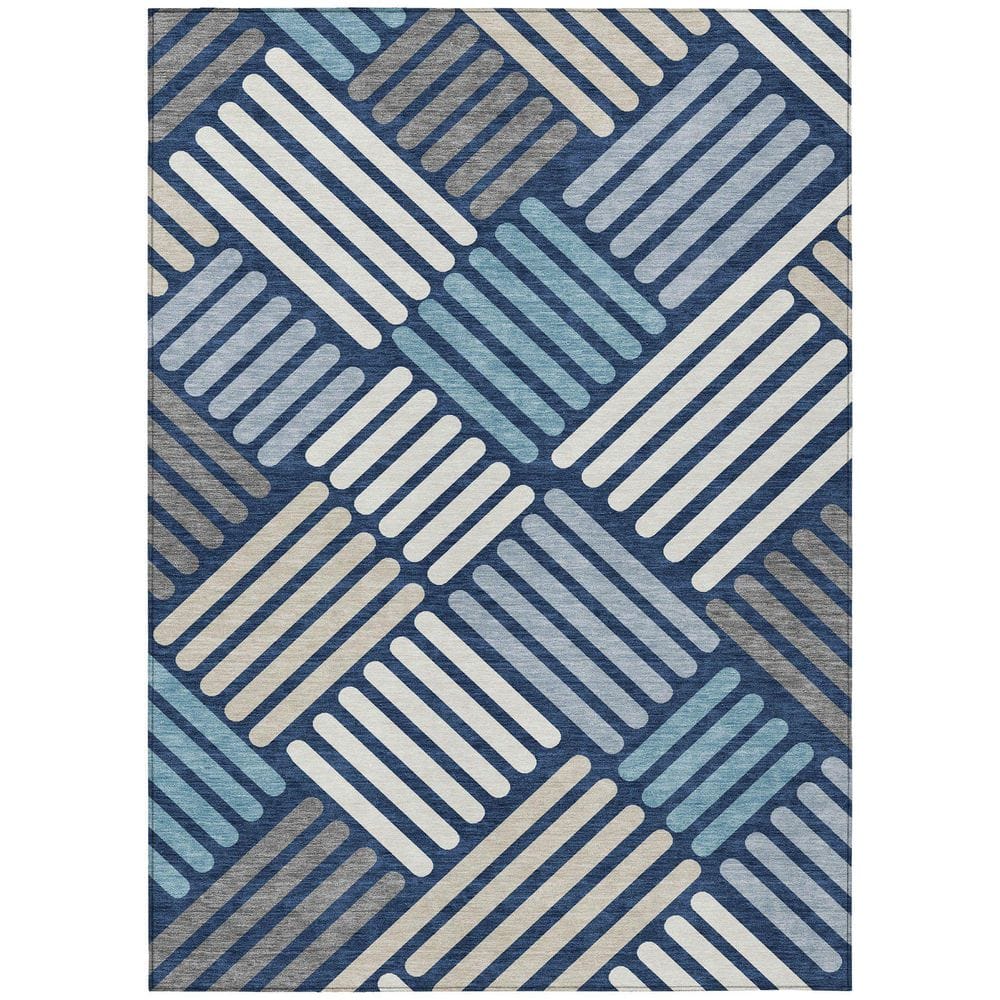 Chantille Machine Washable Indoor/Outdoor Abstract ACN2339 Navy 3 ft. x 5 ft. Area Rug price history on PriceWatchPro