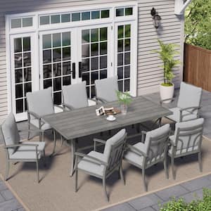 Urban Oasis Gray Outdoor Aluminum Patio Dining Chairs with Light Gray Cushions (6-Pack)