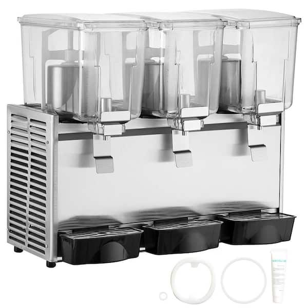 SVOPES 9.6 Gal Ice Tea Drink Machine - 3 Tanks, 620W Stainless Steel Juice Dispenser with Thermostat for Restaurants & Parties