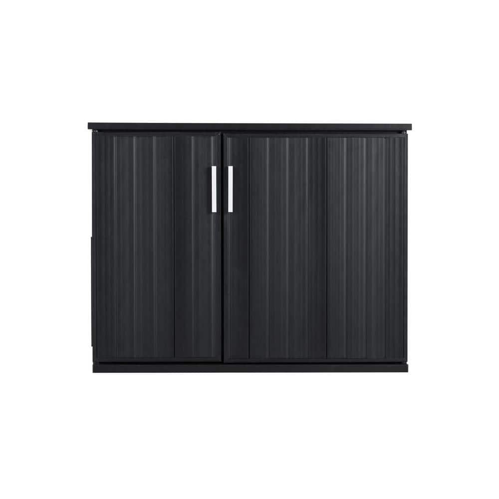 Espresso Black Freestanding Plastic Litter Box Enclosure Table