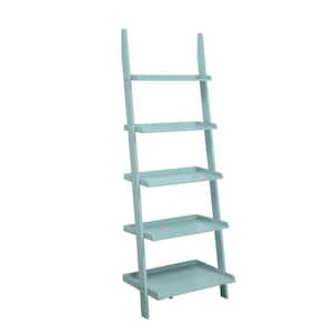 American Heritage 72 in. H Sea Foam Wood 5-Shelf Ladder Bookcase