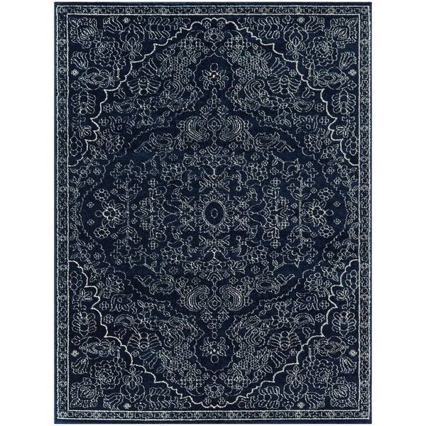 BALTA Telford Navy 5 ft. x 7 ft. Oriental Medallion Area Rug