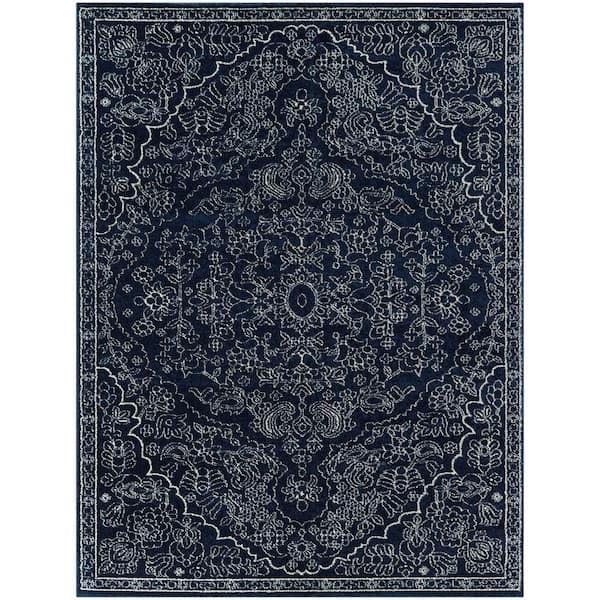 BALTA Telford Navy 7 ft. x 9 ft. Oriental Medallion Area Rug