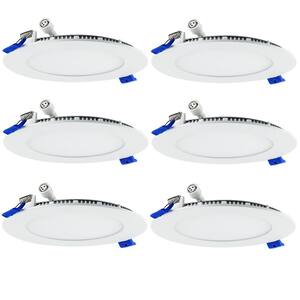 8 in. Round Slim Dimmable New Construction Remodel Recessed Integrated LED Recessed Light Kit 30K 40K 50K (6-Pack)