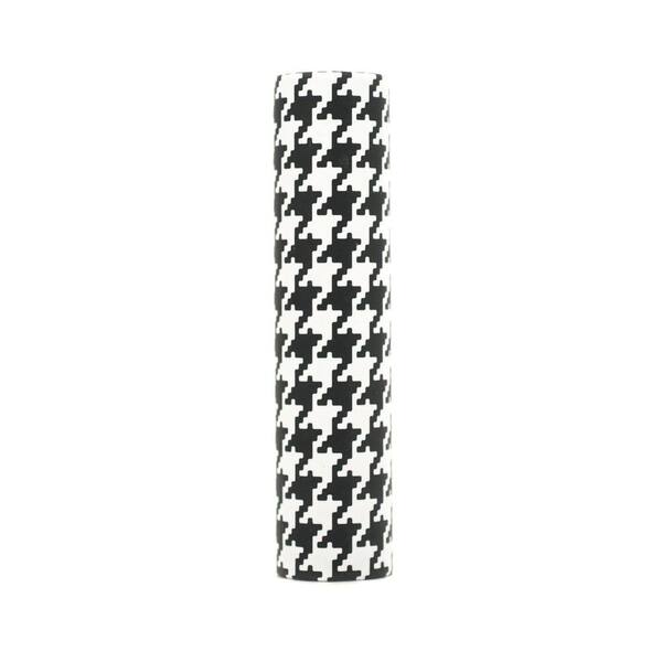 kaarskoker Houndstooth 4 in. x 7/8 in. Black-and-White Paper Candle Covers, Set of 2-DISCONTINUED
