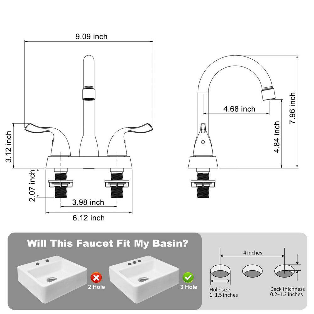Brushed Nickel Double Handle High Arc Bathroom Faucet