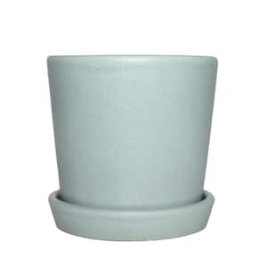 NPN 5 in. L X 5 in. W x 5 in. H 1 Qt. Semi Matte Mint Indoor Ceramic Bryant with Saucer (1-Piece)