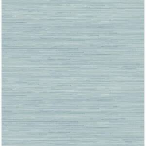 Sky Blue Classic Faux Grasscloth Peel and Stick Wallpaper