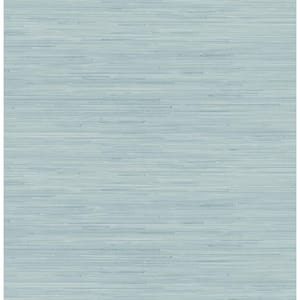 Sky Blue Classic Faux Grasscloth Peel and Stick Wallpaper Sample